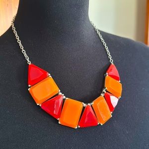 Statement Necklace Orange and Silver